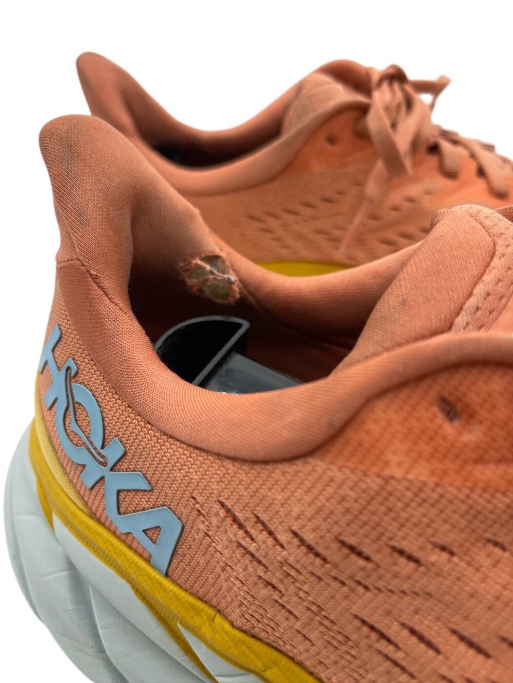 Hoka Womens One One Clifton 8 Sneakers Size 8.5B Sun Baked / Shell Coral - Picture 2 of 8